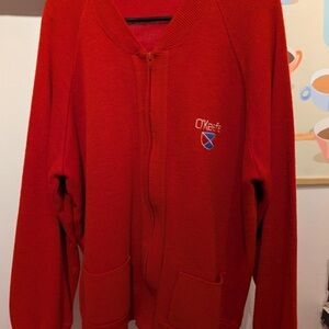 O'Keefe Red Zip-Up Sweater